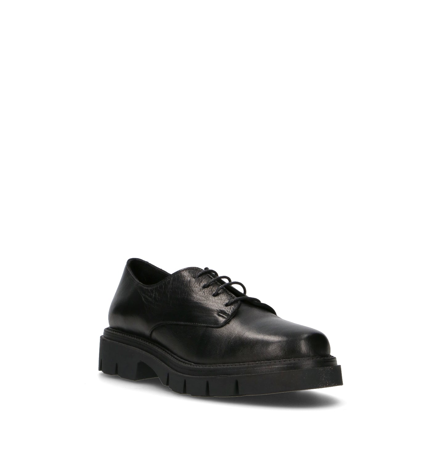 BUENO Stringata donna nera in pelle