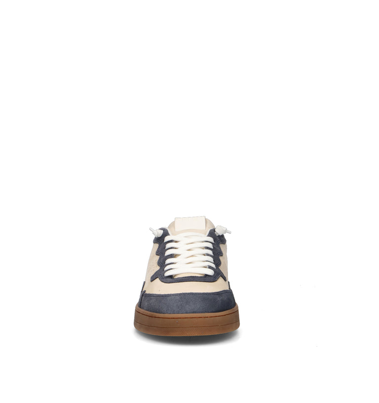 P448 Sneaker uomo panna/blu in nabuk