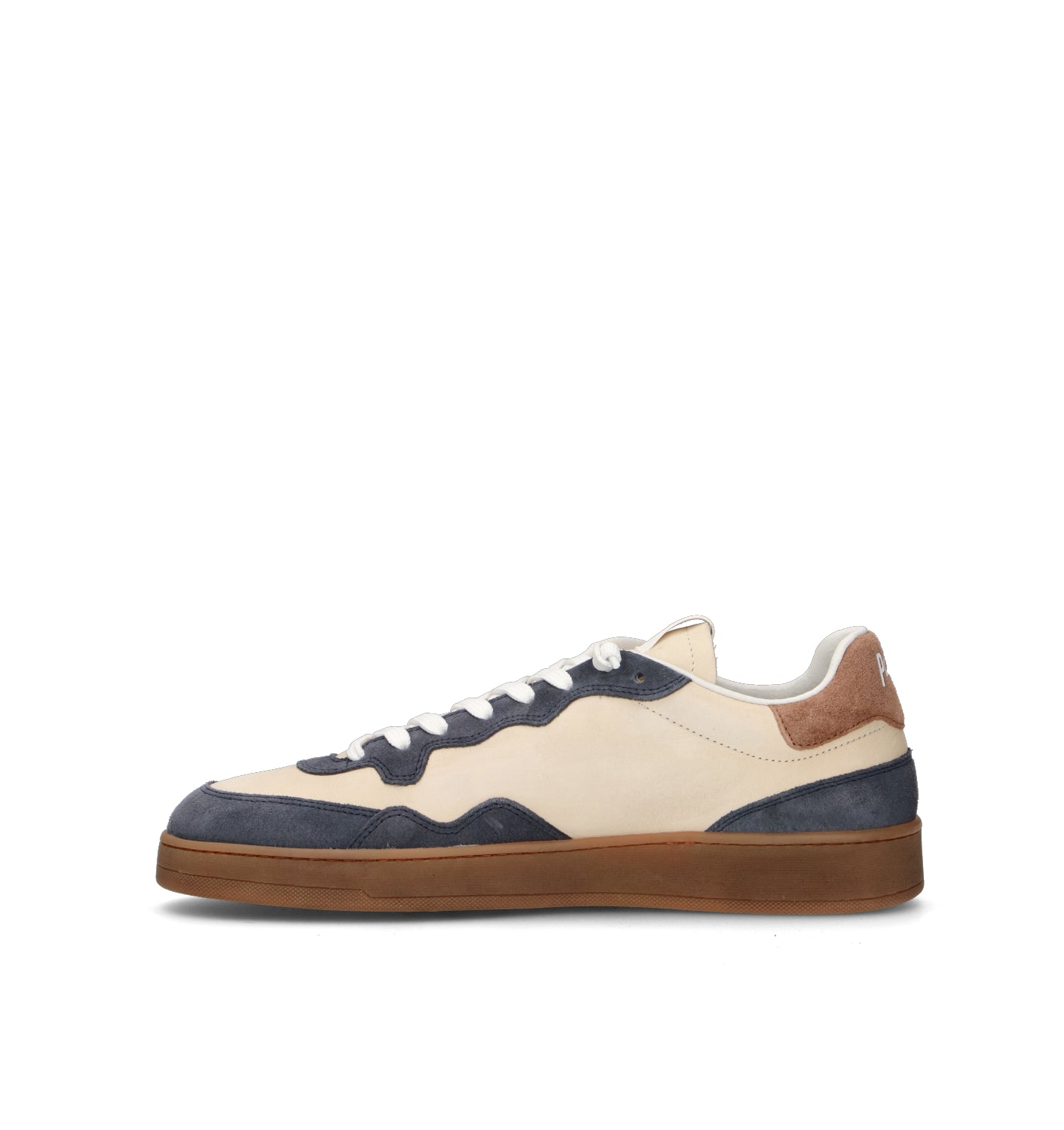 P448 Sneaker uomo panna/blu in nabuk