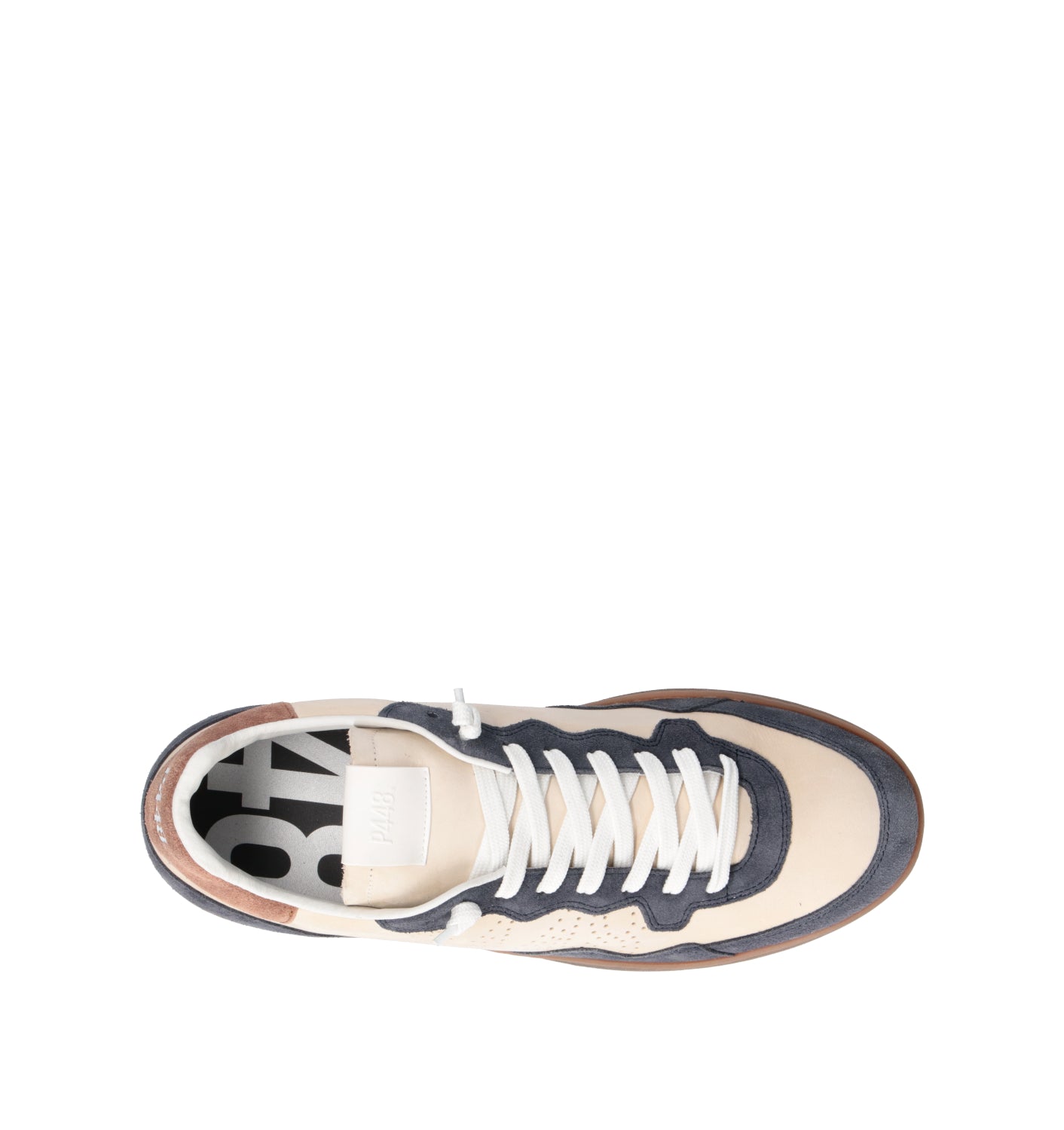 P448 Sneaker uomo panna/blu in nabuk