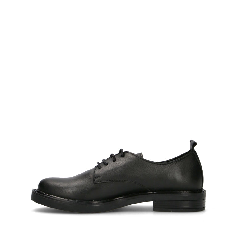 BUENO Stringata donna nera in pelle