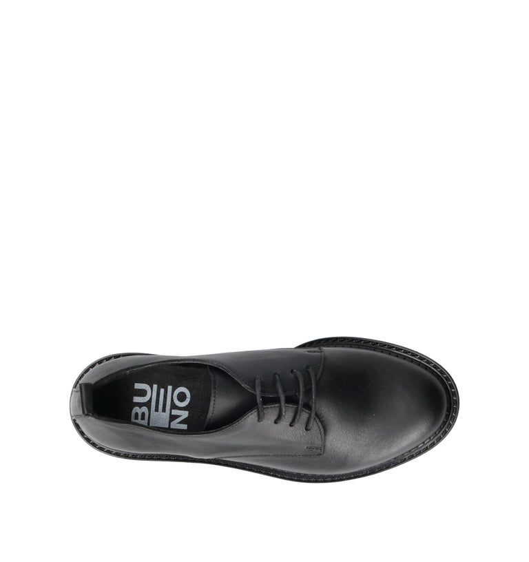 BUENO Stringata donna nera in pelle
