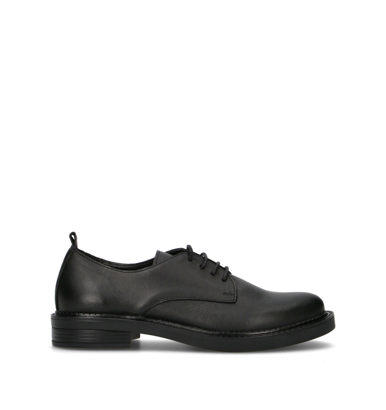 BUENO Stringata donna nera in pelle