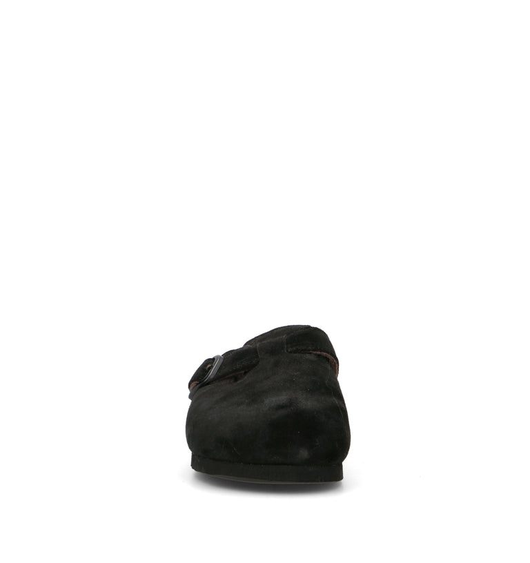SCHOLL Sabot donna nero in suede