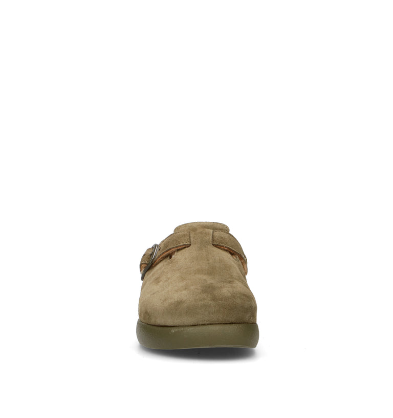 SCHOLL Sabot donna oliva in suede