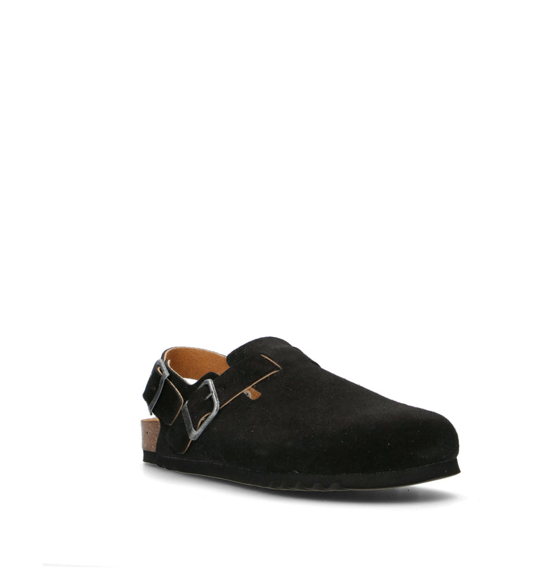 SCHOLL Zoccolo uomo nero in suede