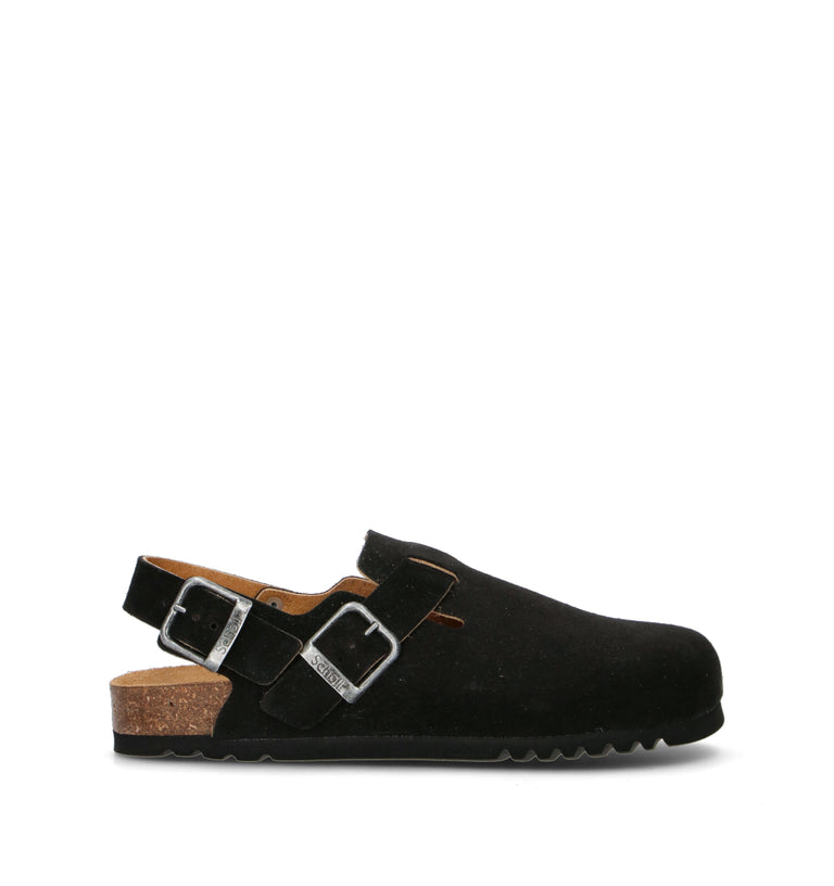 SCHOLL Zoccolo uomo nero in suede