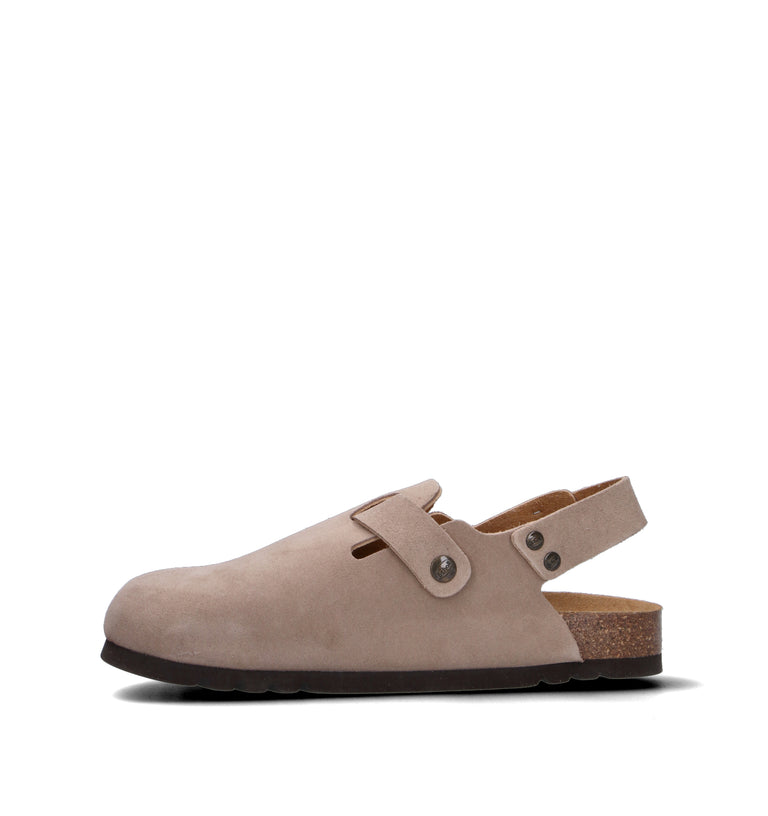 SCHOLL Zoccolo uomo beige in suede