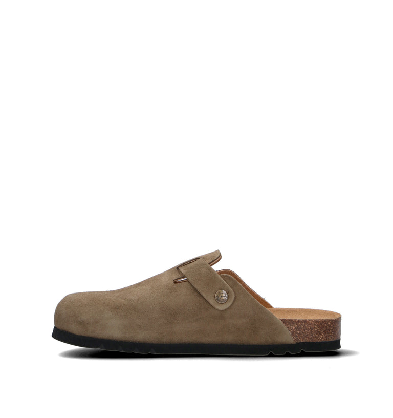 SCHOLL Sabot uomo khaki in suede