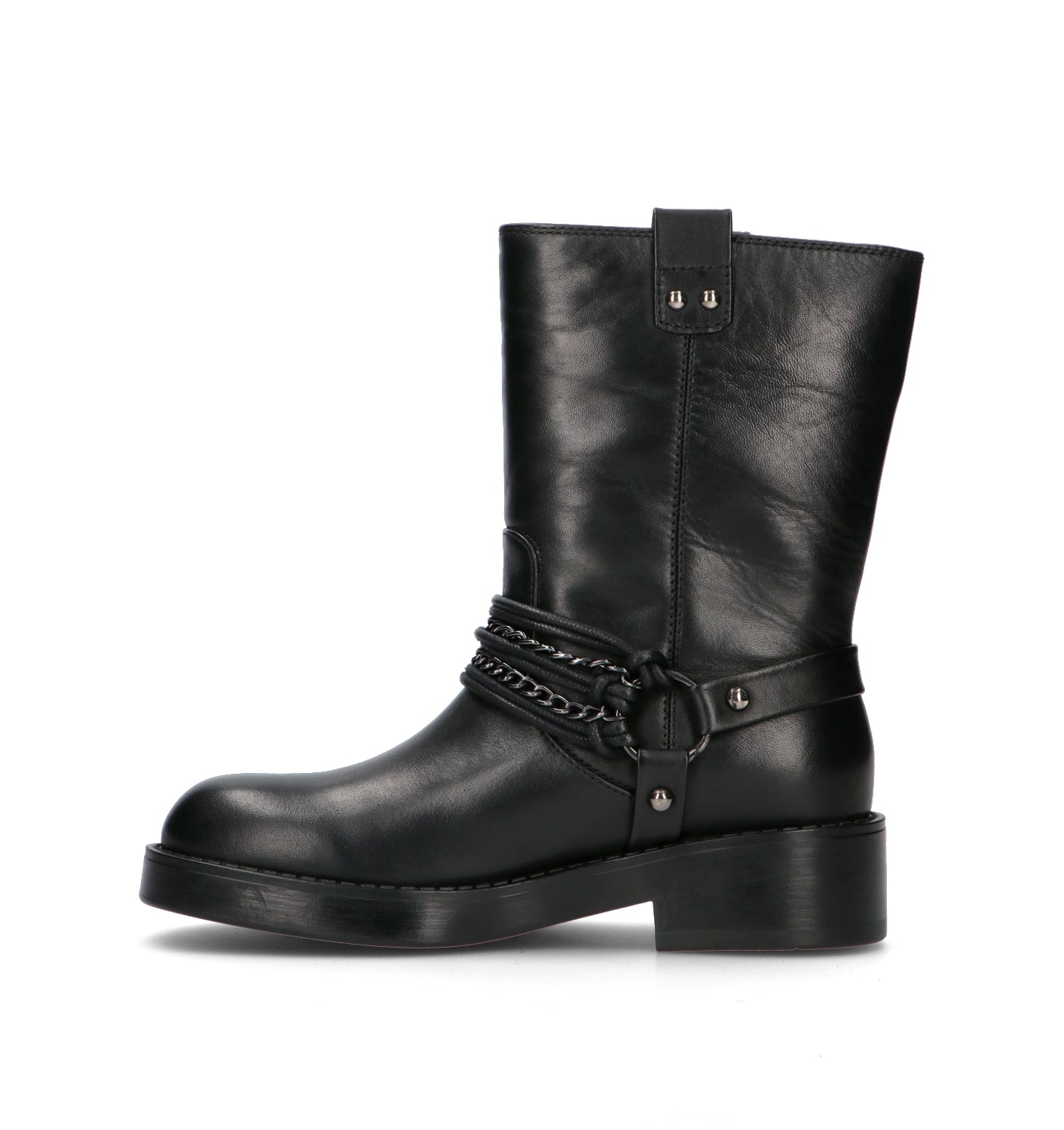 APEPAZZA Tronchetto donna nero in pelle