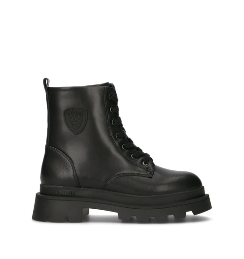 BLAUER Anfibio donna nero in pelle