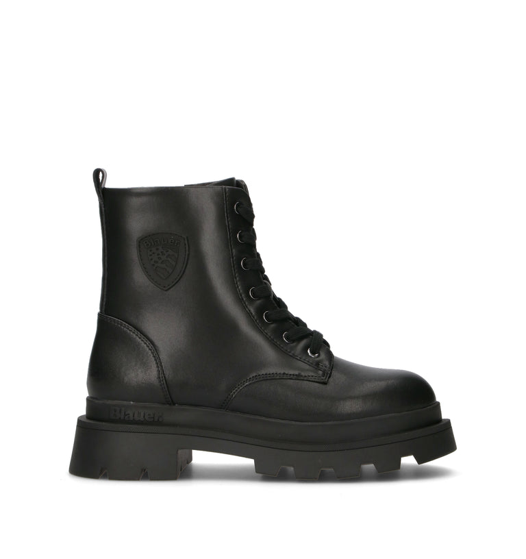 BLAUER Anfibio donna nero in pelle
