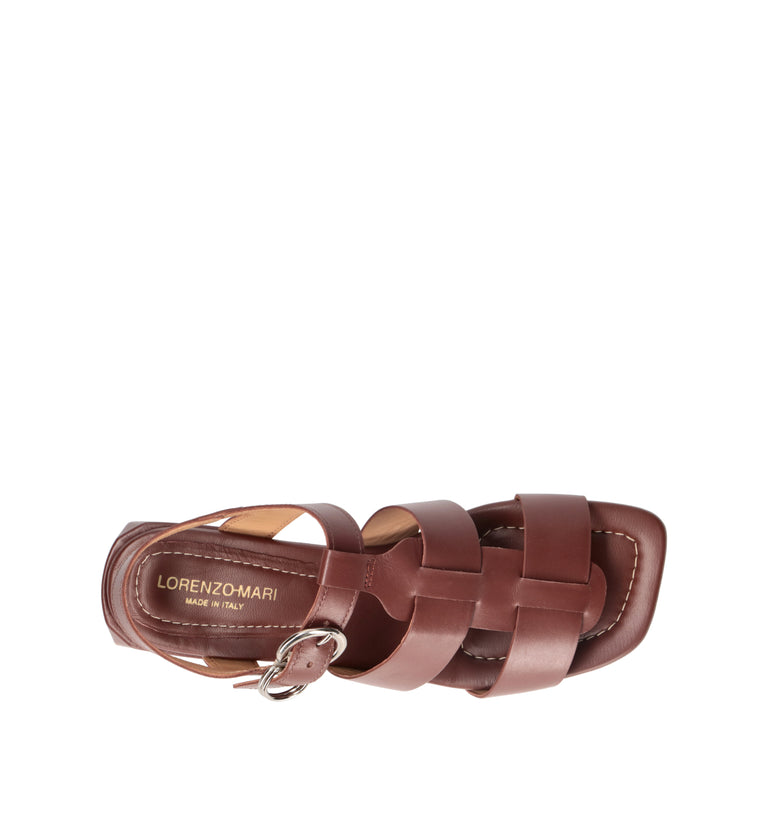 LORENZO MARI Sandalo donna marrone in pelle