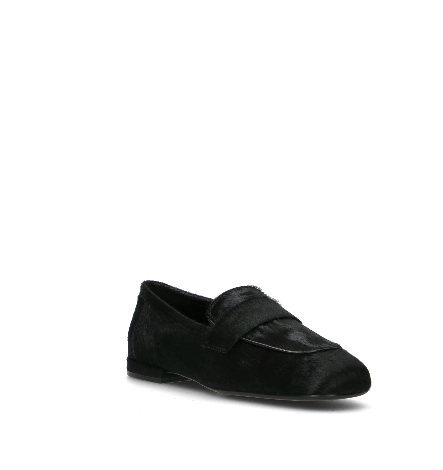 LOAFER Mocassino donna nero in cavallino