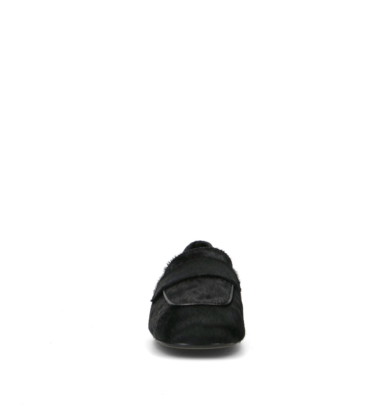 LOAFER Mocassino donna nero in cavallino
