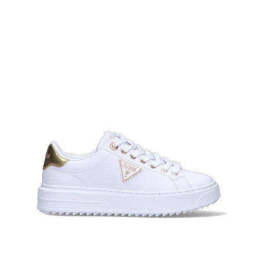 GUESS Sneaker donna bianca/oro in pelle