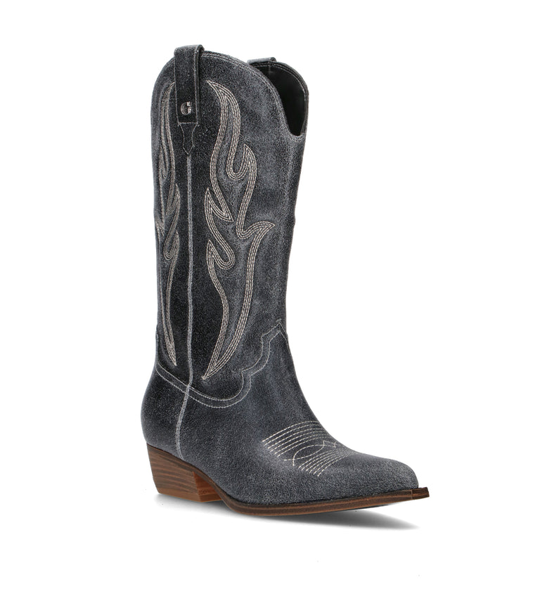 GUESS Stivale donna nero in pelle