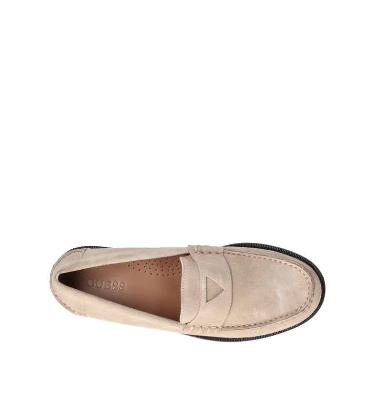 GUESS Mocassino uomo beige in suede