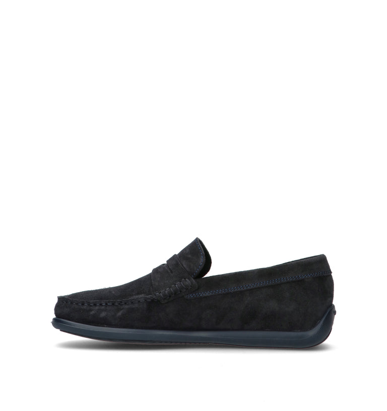 FRAU Mocassino uomo blu in suede