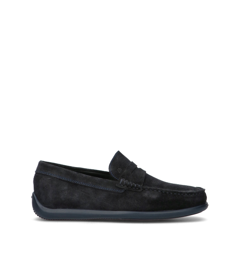 FRAU Mocassino uomo blu in suede