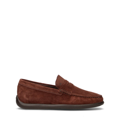 FRAU Mocassino uomo marrone in suede