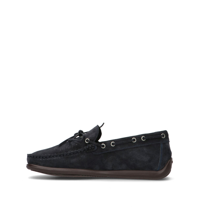 FRAU Mocassino uomo blu in suede