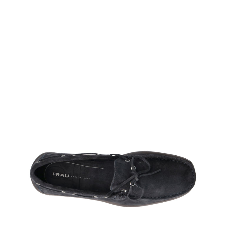 FRAU Mocassino uomo blu in suede