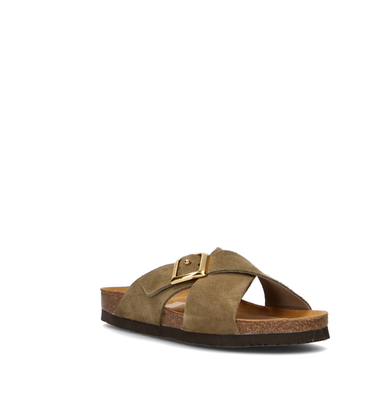 FRAU Ciabatta donna oliva in suede