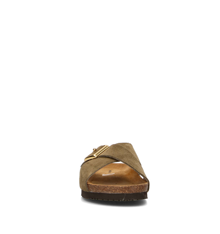 FRAU Ciabatta donna oliva in suede