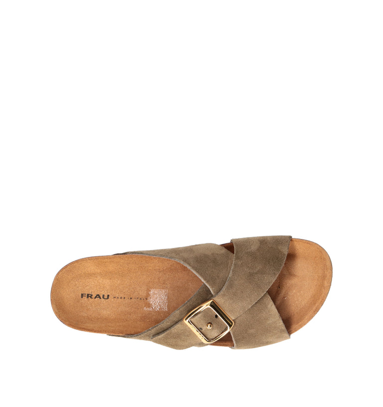 FRAU Ciabatta donna oliva in suede