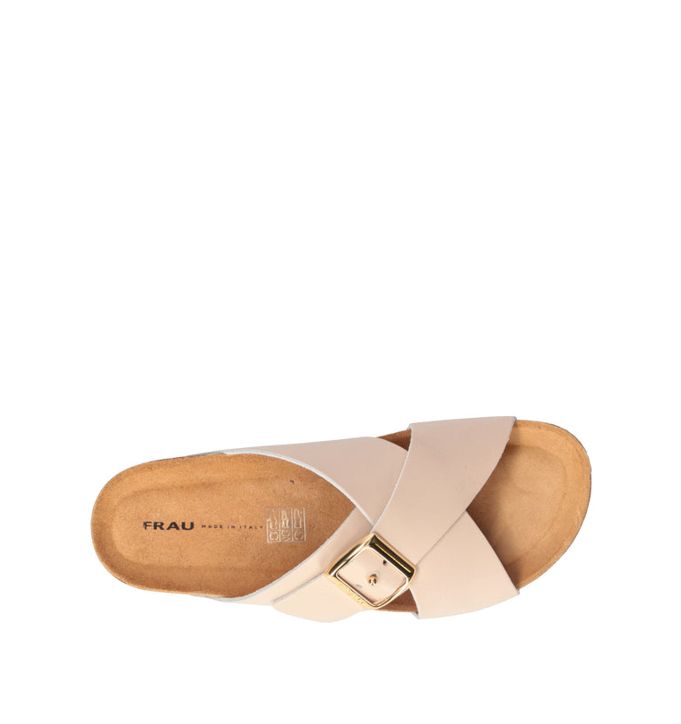 FRAU Ciabatta donna panna in pelle
