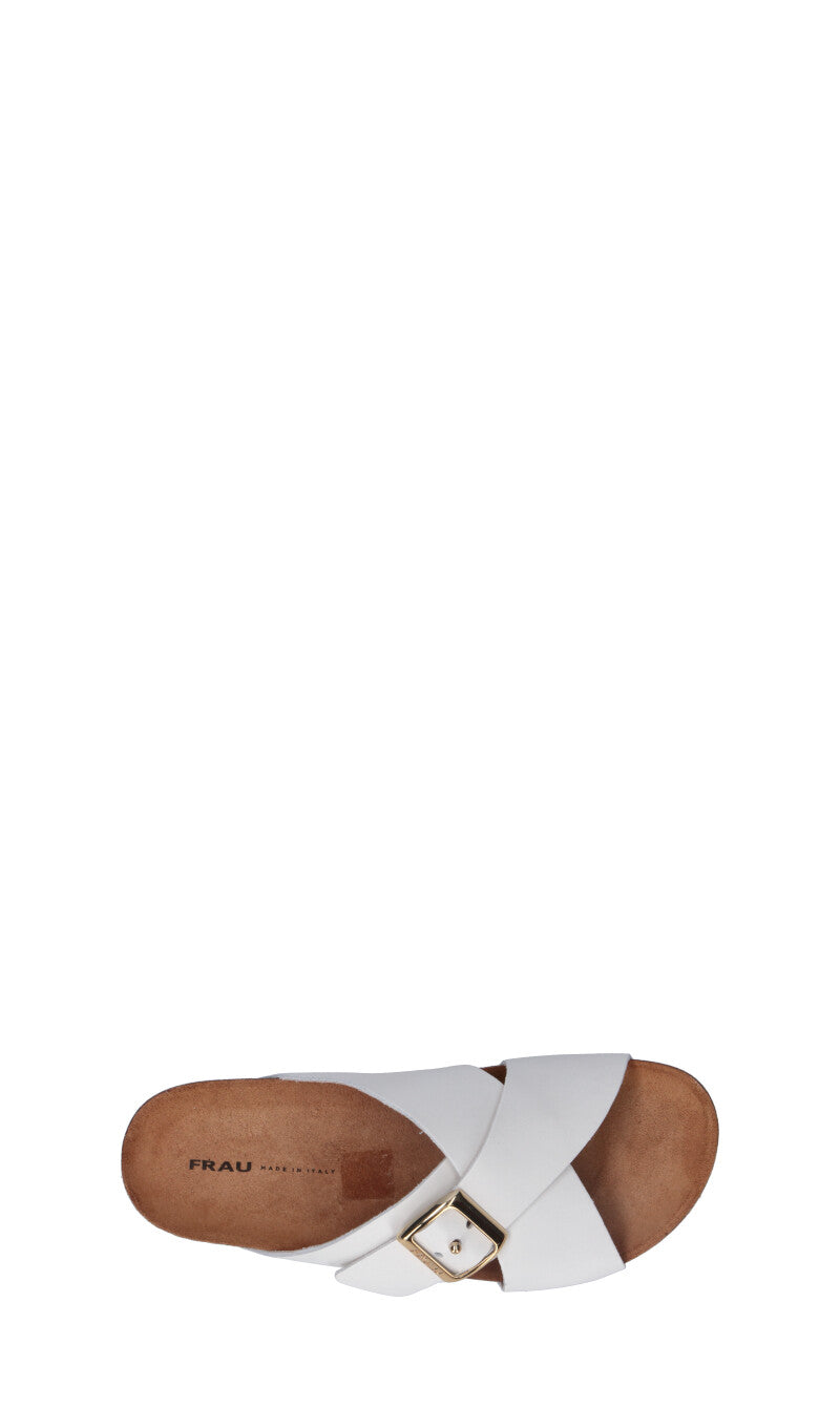 FRAU Ciabatta donna bianca in pelle