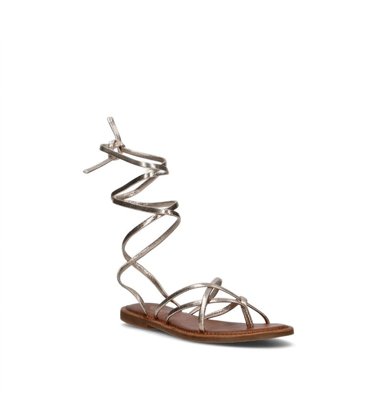 FRICKY Sandalo donna platino in pelle