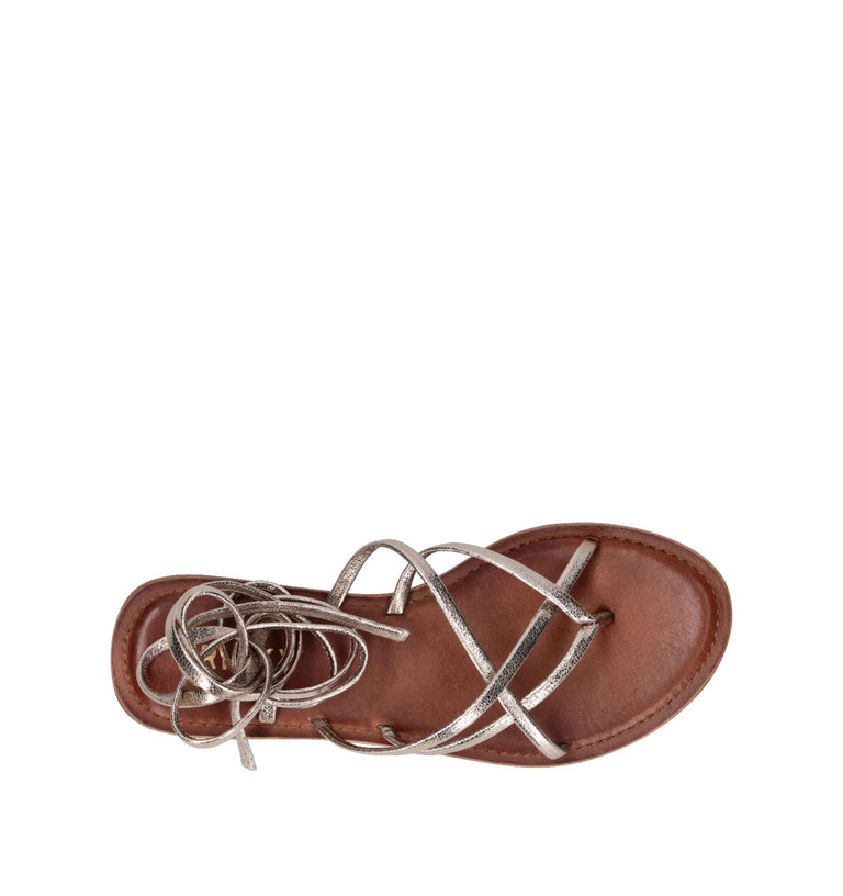 FRICKY Sandalo donna platino in pelle