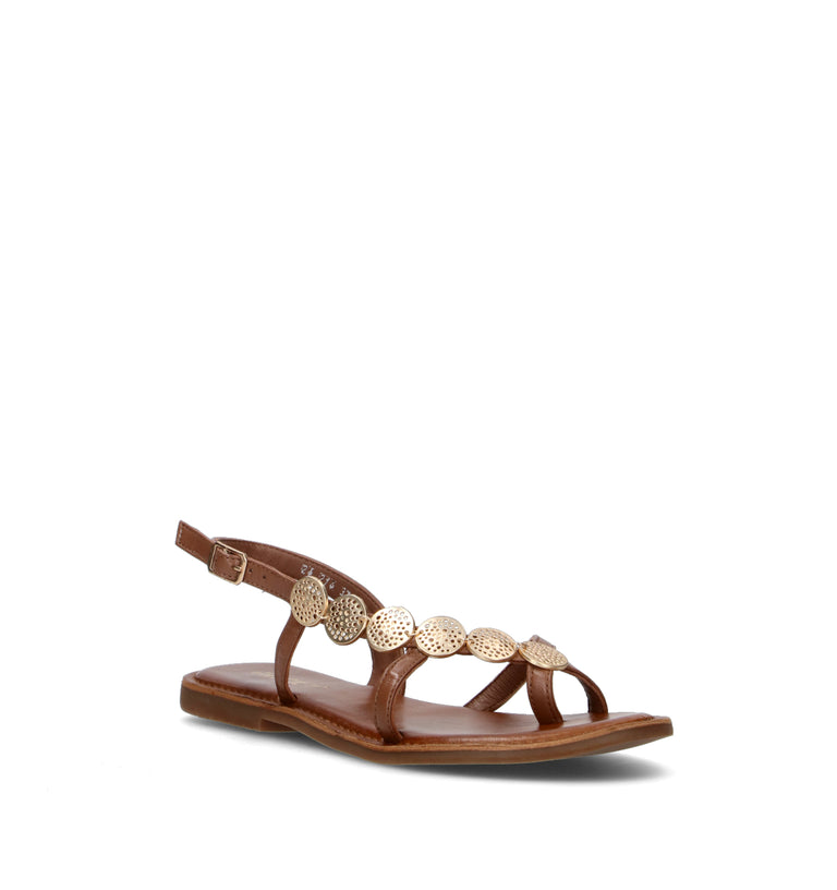 FRICKY Sandalo donna marrone in pelle