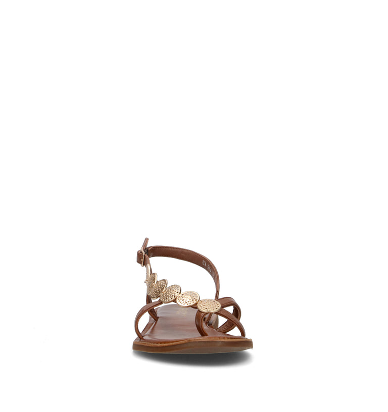 FRICKY Sandalo donna marrone in pelle