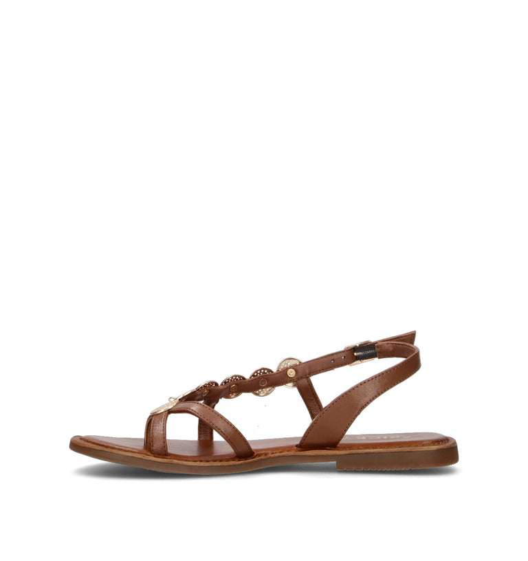 FRICKY Sandalo donna marrone in pelle