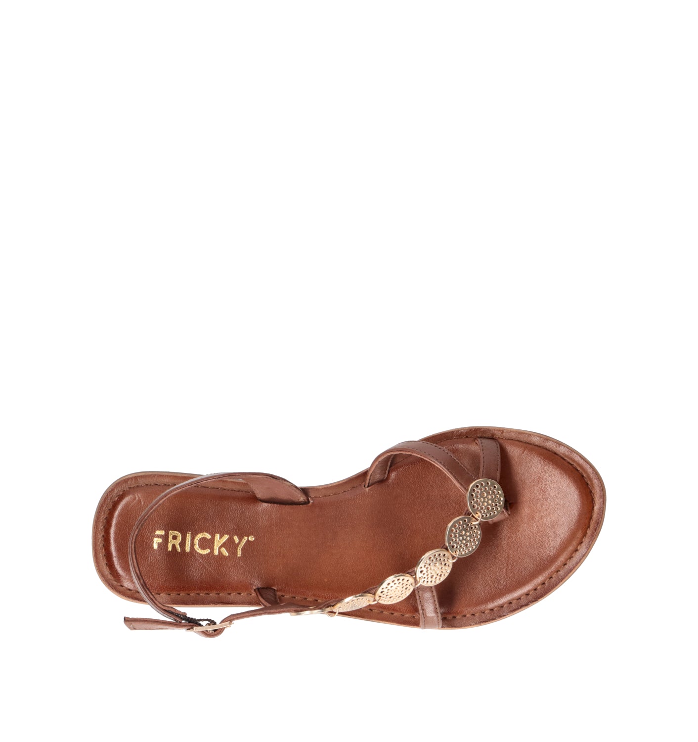 FRICKY Sandalo donna marrone in pelle