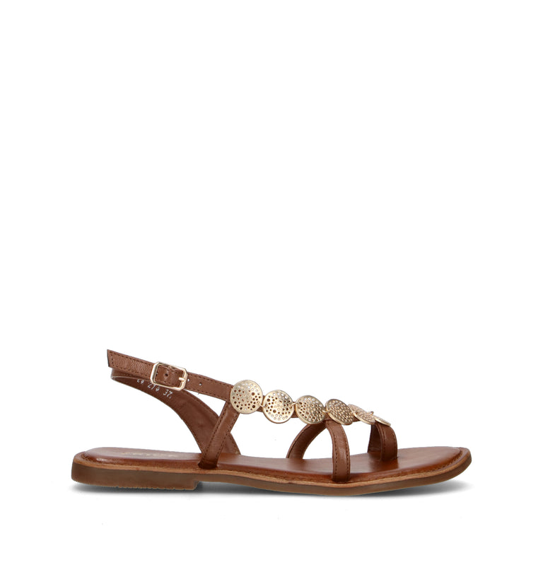FRICKY Sandalo donna marrone in pelle