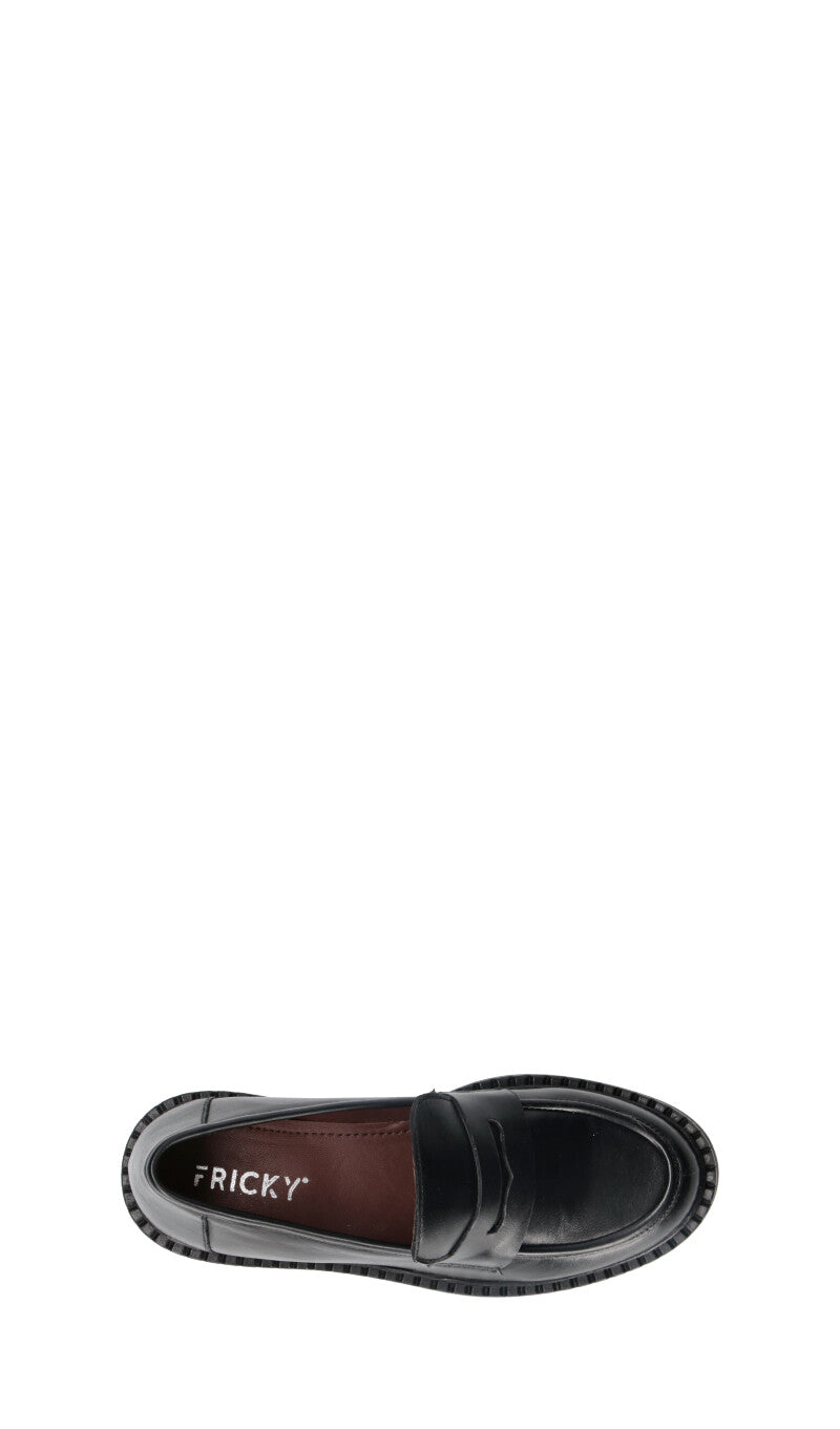 FRICKY Mocassino donna nero in pelle
