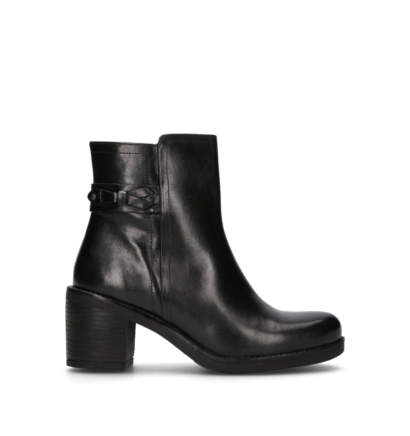 FRICKY Tronchetto donna nero in pelle