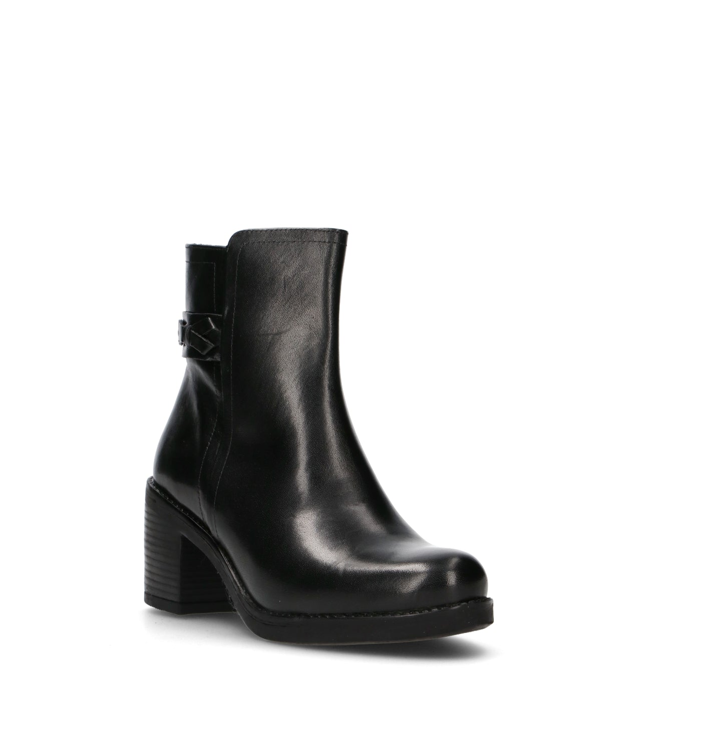 FRICKY Tronchetto donna nero in pelle