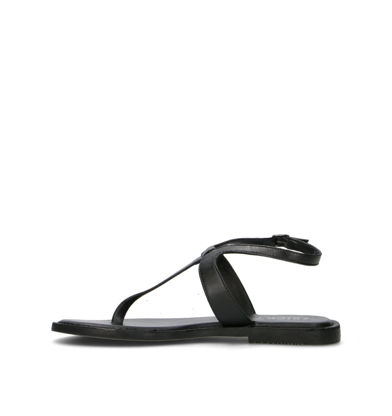 FRICKY Sandalo donna nero in pelle