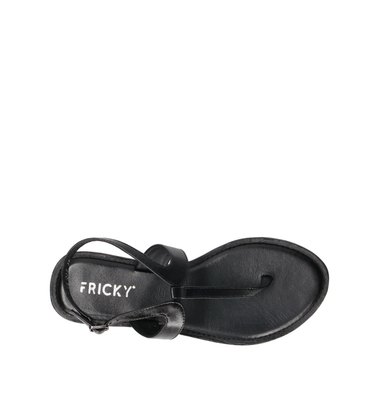 FRICKY Sandalo donna nero in pelle