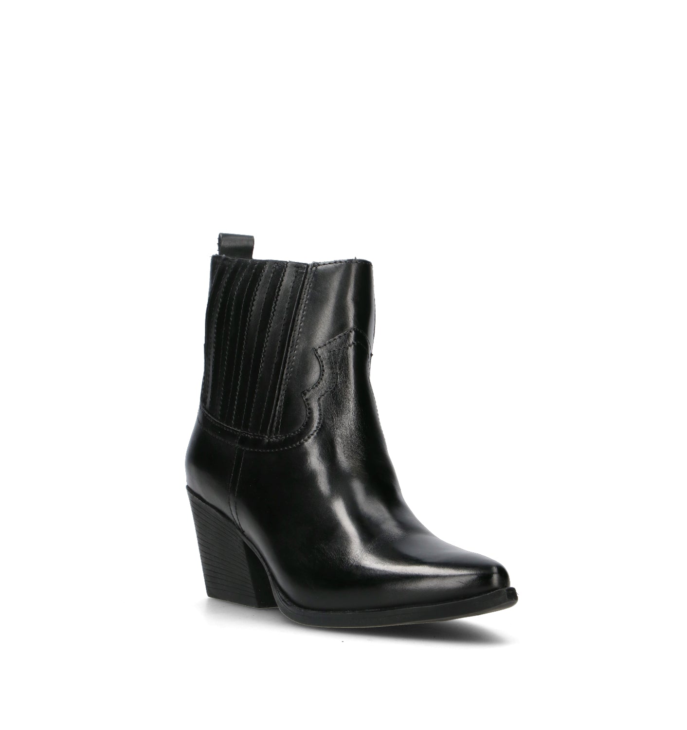 FRICKY Tronchetto donna nero in pelle