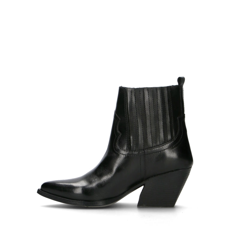 FRICKY Tronchetto donna nero in pelle