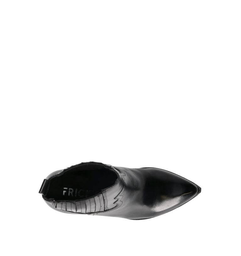 FRICKY Tronchetto donna nero in pelle