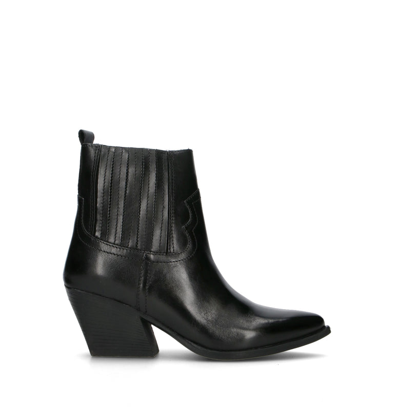 FRICKY Tronchetto donna nero in pelle