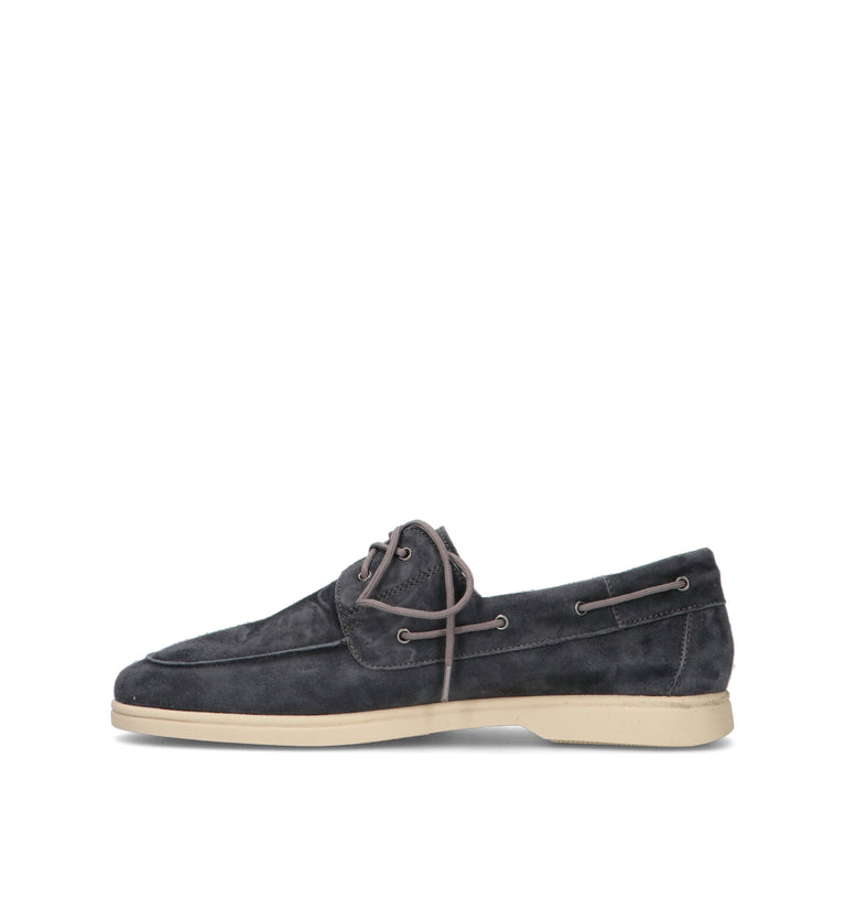 FRAU Scarpa barca uomo blu in suede