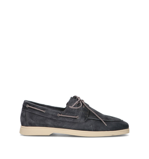 FRAU Scarpa barca uomo blu in suede